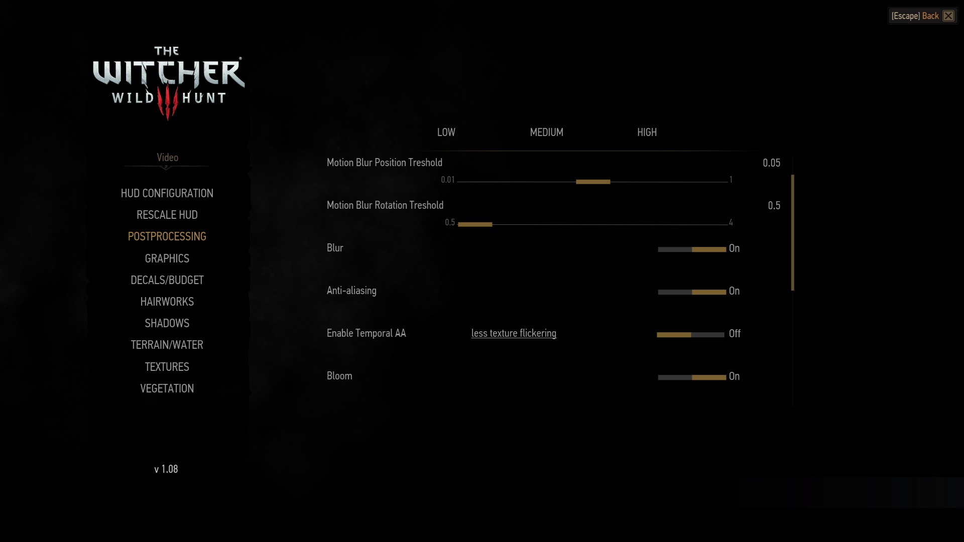 witcher 3 pc controls